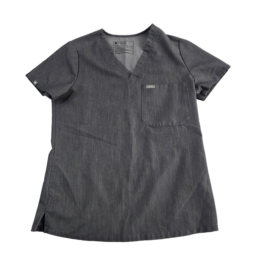 FIGS Technical Collection XS Scrub Top Women's Medical Nursing Gray‎
